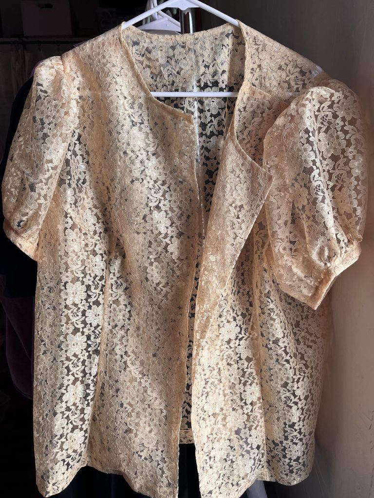 Gold lace duster found thrifting